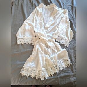 Silk and lace robe